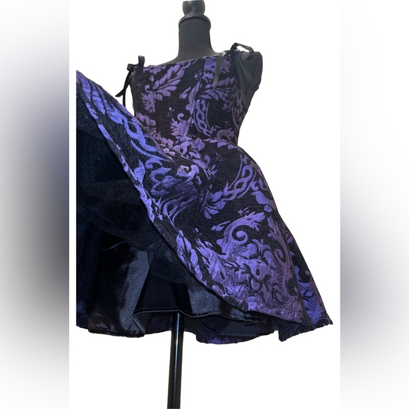 Dolls Kill / Widow Purple Brocade Sultry Sins Matching Dress Set - Picture 14 of 14